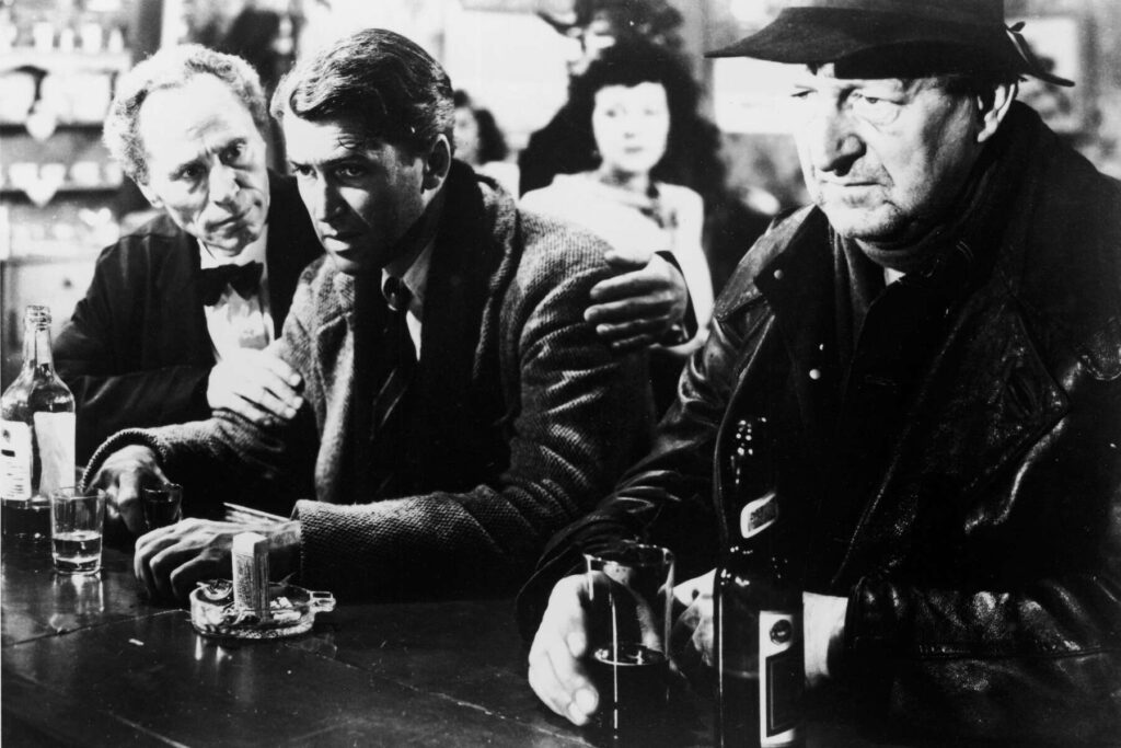 Down on his luck; James Stewart plays George Bailey in It's a Wonderful Life (1946)
